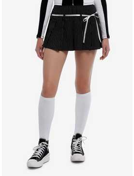 Sweet Society® Black & White Pleated Pinstripe Ribbon Skirt, , hi-res