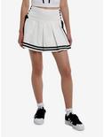 Sweet Society® White & Black Lace-Up Pleated Skirt, BLACK, hi-res