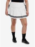 Sweet Society® White & Black Lace-Up Pleated Skirt Plus Size, BLACK, hi-res