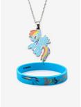 My Little Pony Rainbow Dash Necklace & Silicone Bracelet Set, , hi-res