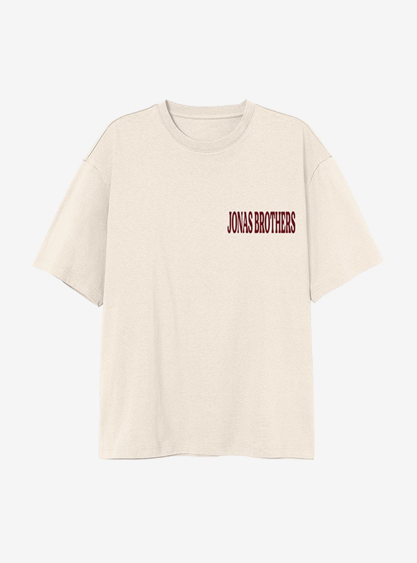 Jonas Brothers Logo Photo Boyfriend Fit Girls T-Shirt, CREAM, hi-res