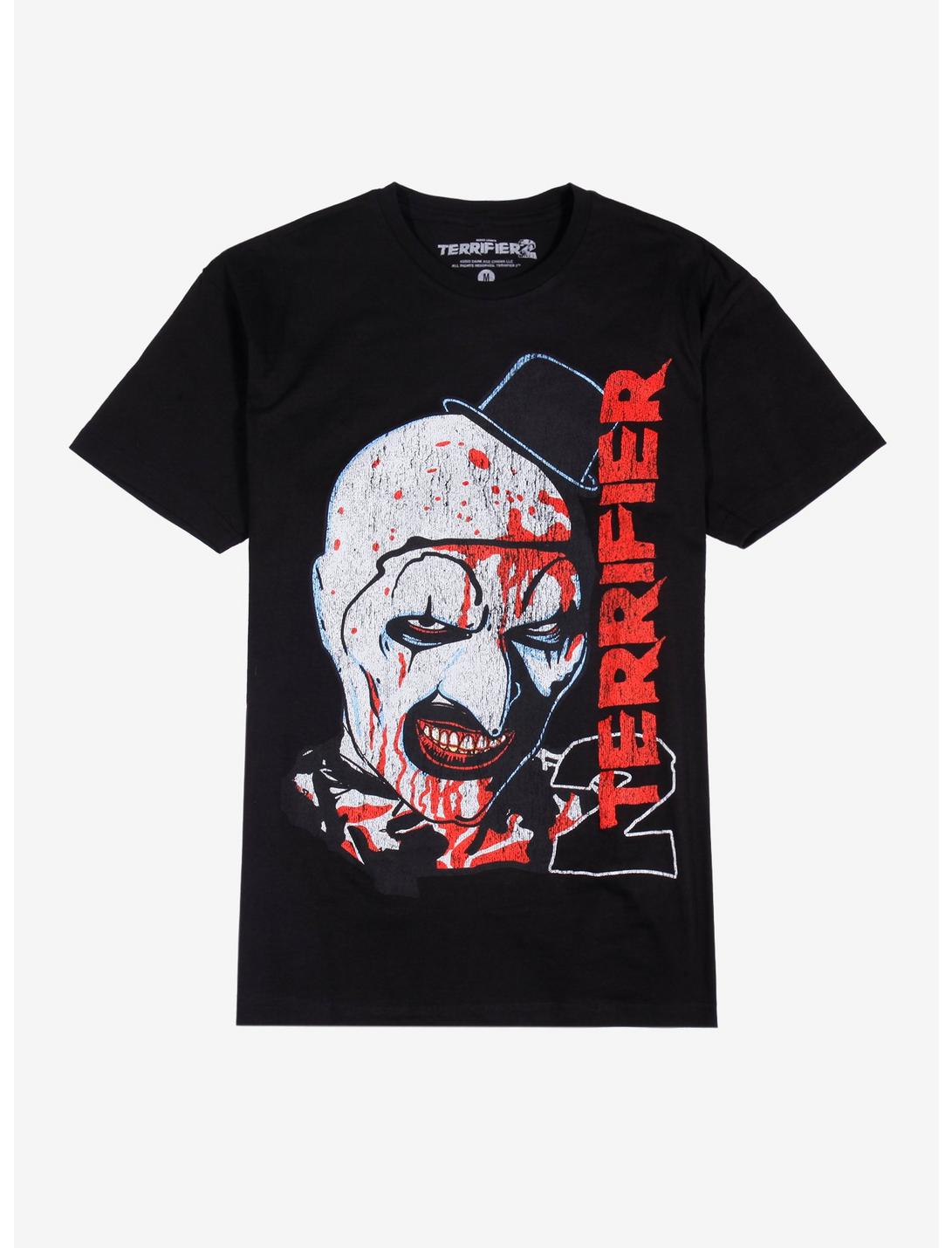 Terrifier 2 Art The Clown Blood Splatters T-Shirt, BLACK, hi-res