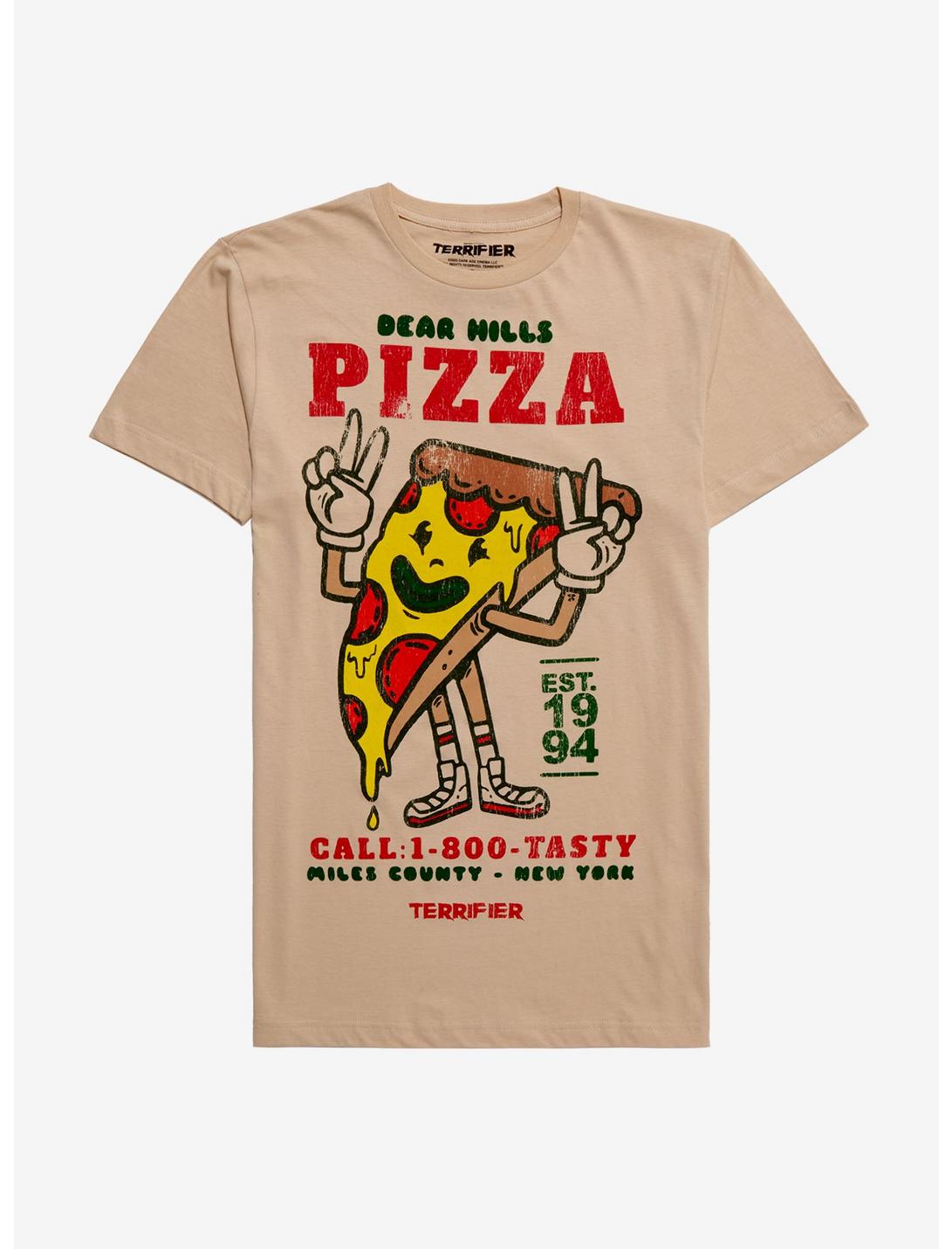 Terrifier Bear Hills Pizza T-Shirt, SAND, hi-res