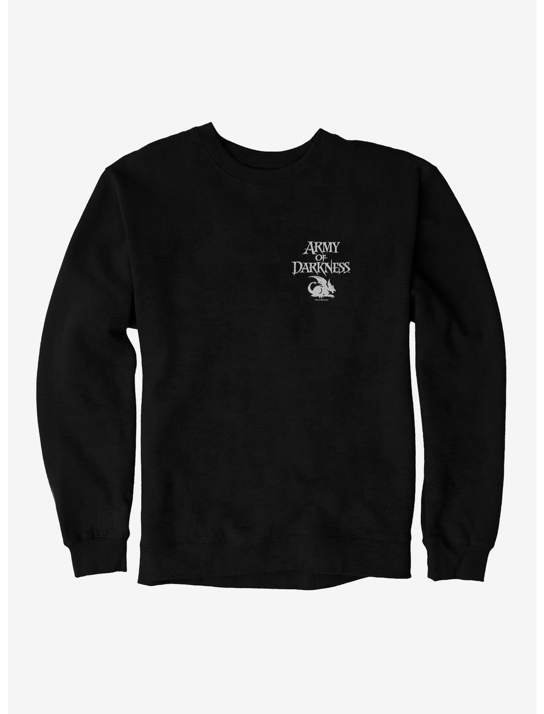 Army Of Darkness Logo Faux Pocket Sweatshirt, BLACK, hi-res