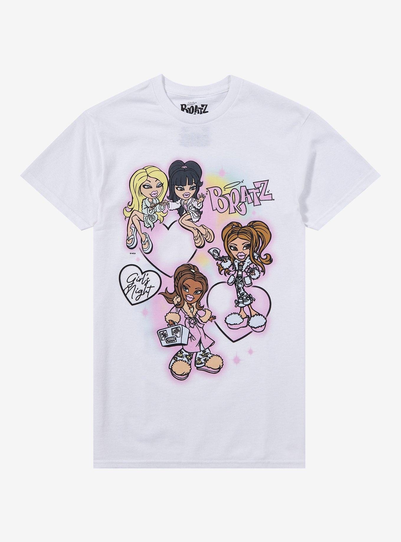 Bratz Slumber Party Heart Glitter Girls Oversized T-Shirt, MULTI, hi-res