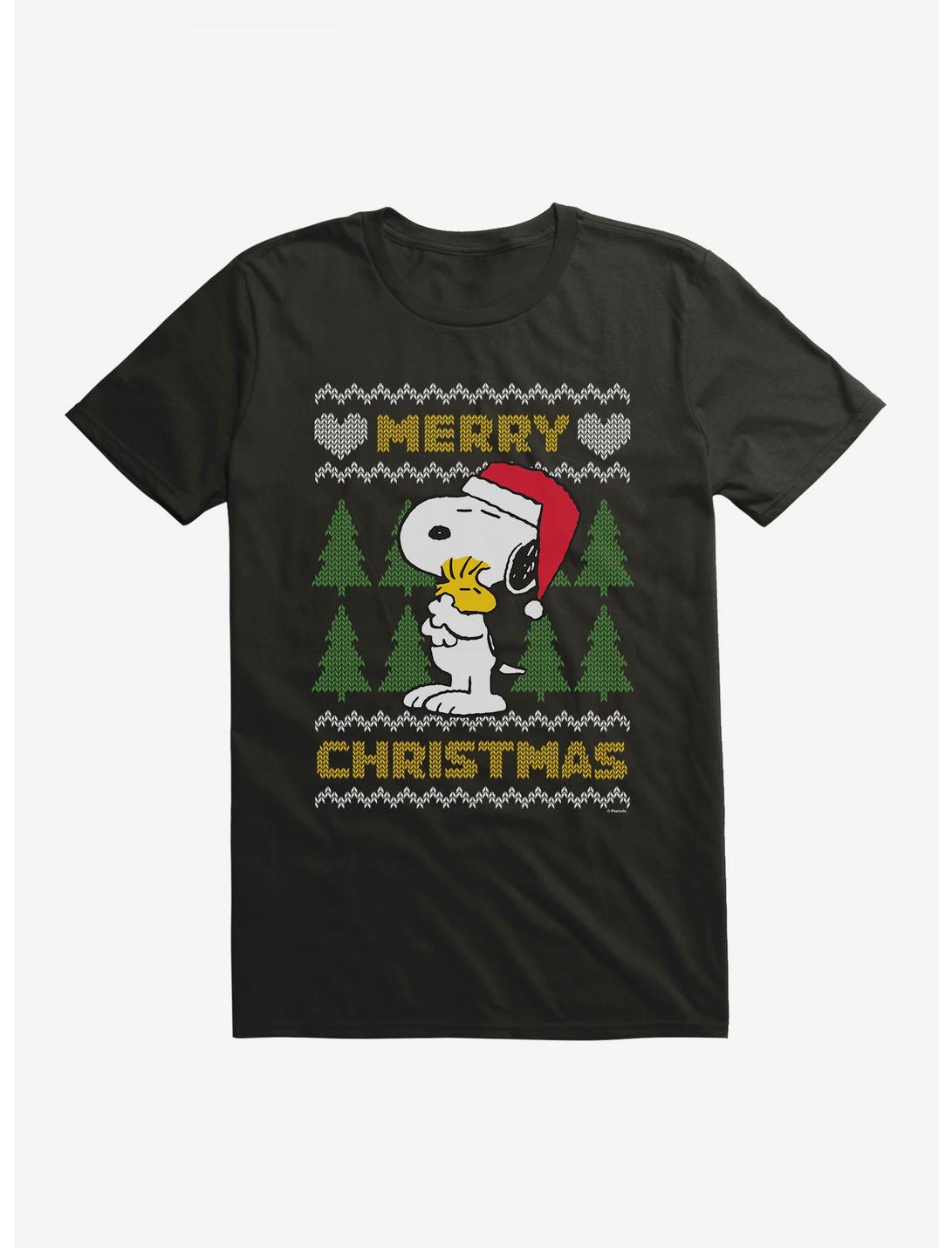 Peanuts Merry Christmas Sweater Pattern T-Shirt, , hi-res