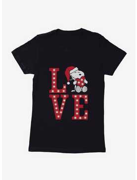 Peanuts Love Snoopy Santa Womens T-Shirt, , hi-res