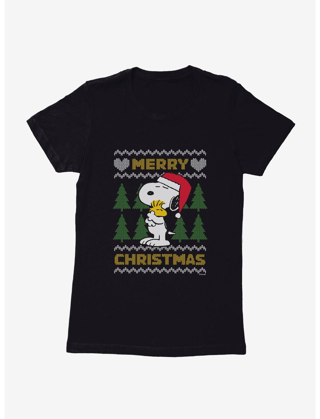 Peanuts Merry Christmas Sweater Pattern Womens T-Shirt, , hi-res