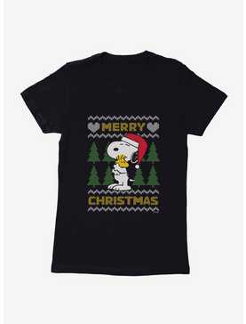 Peanuts Merry Christmas Sweater Pattern Womens T-Shirt, , hi-res