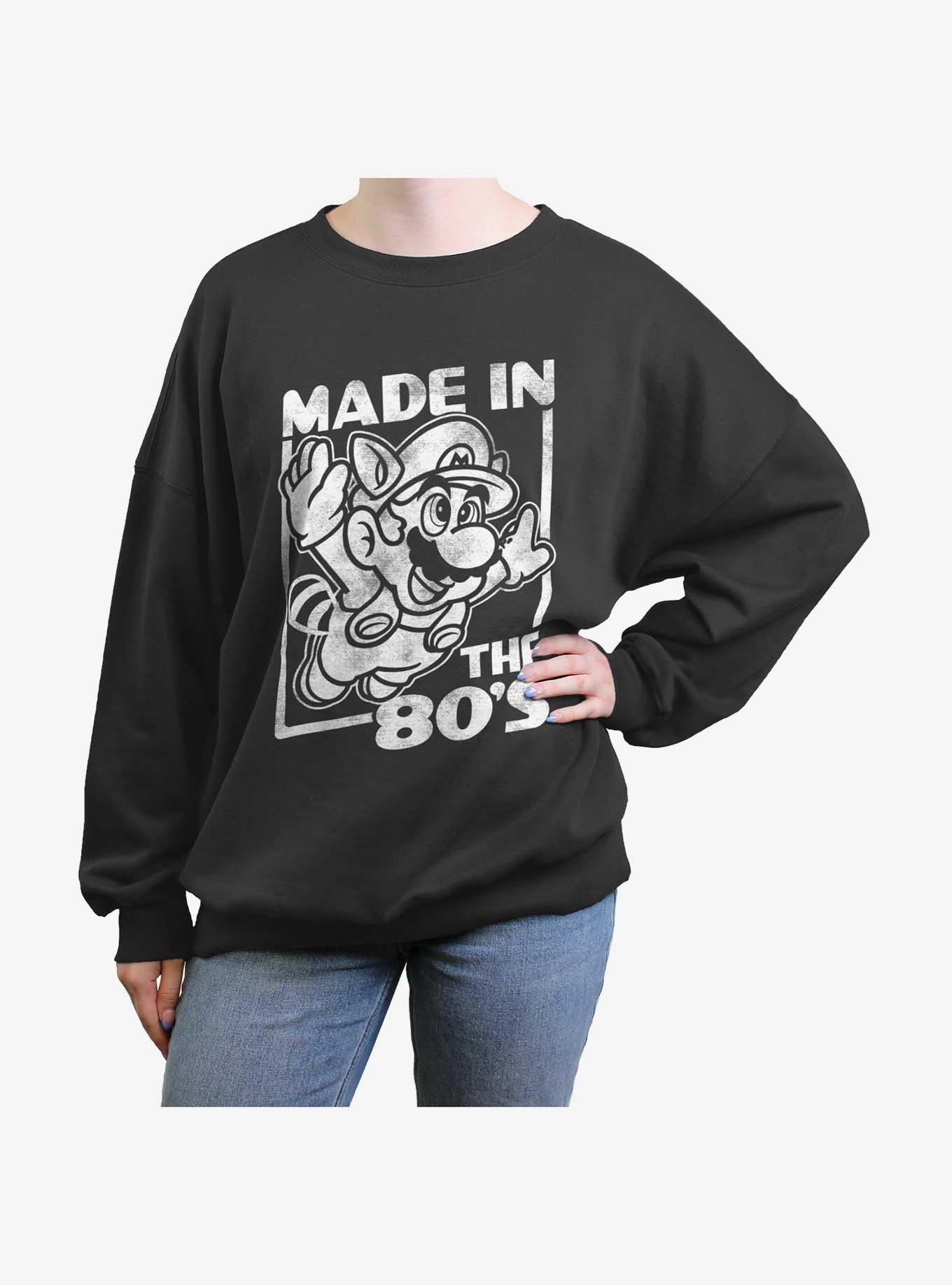 Nintendo Mario Made The 80's Girls Oversized Sweatshirt