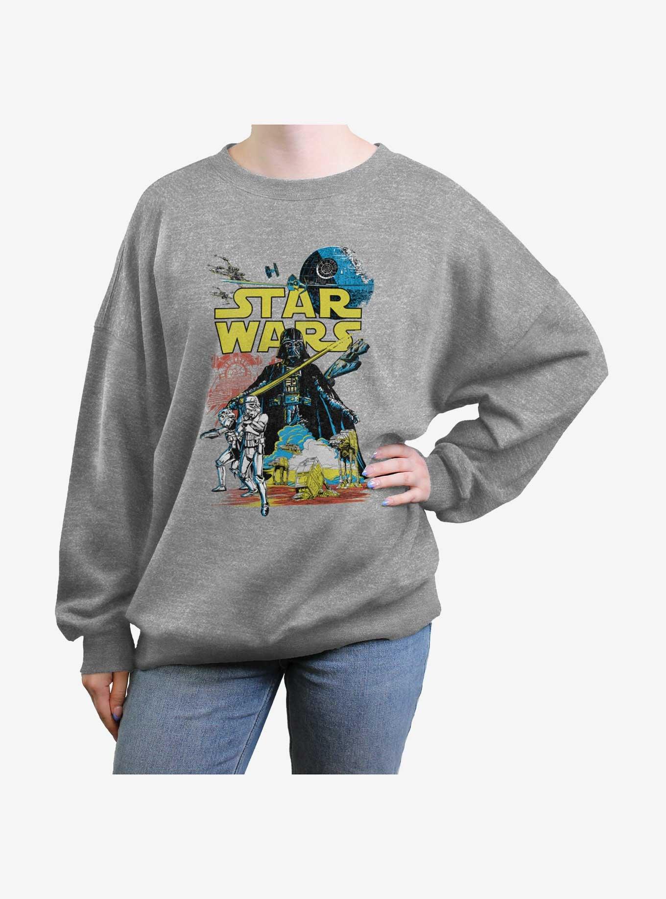 Star Wars Rebel Classic Girls Oversized Sweatshirt, HEATHER GR, hi-res