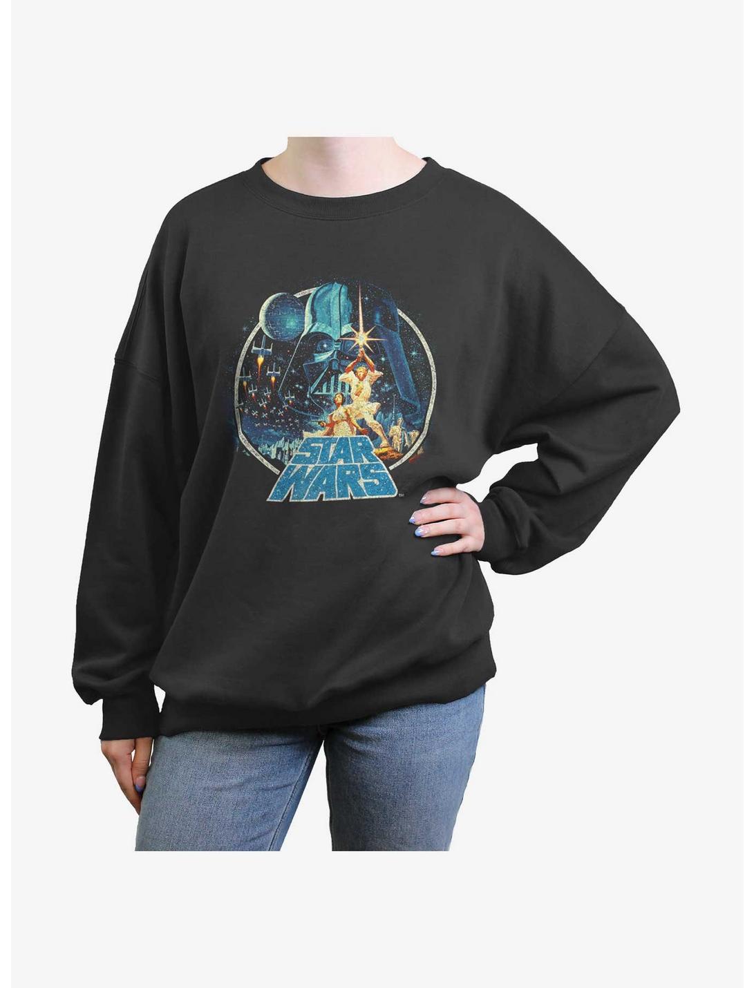 Star Wars Vintage Victory Girls Oversized Sweatshirt, CHARCOAL, hi-res