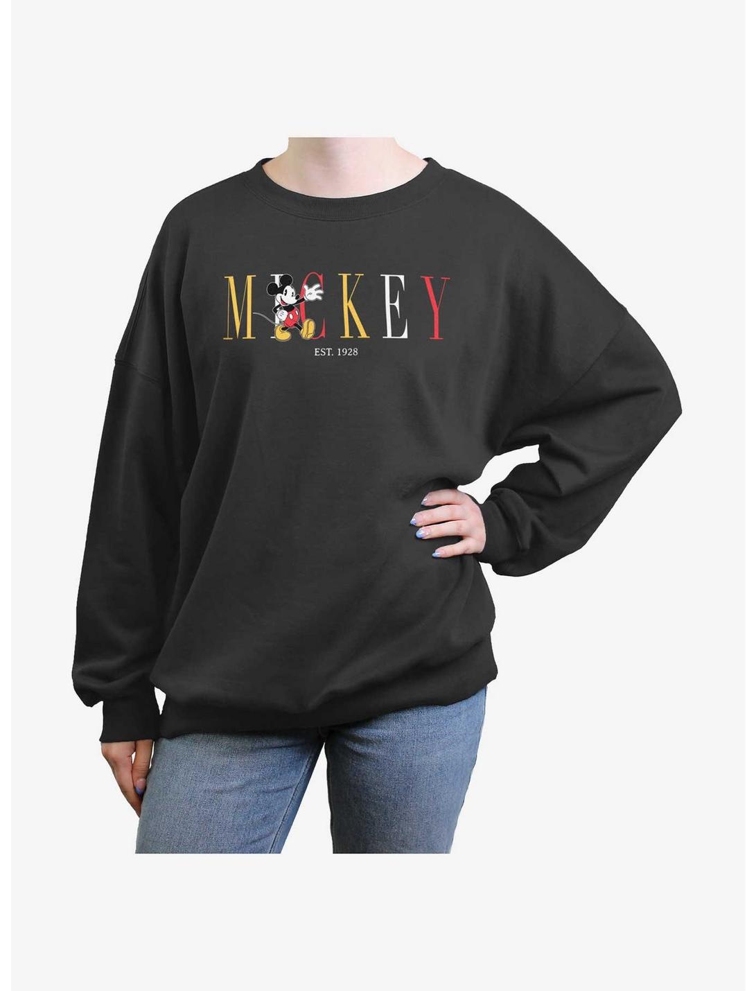Disney Mickey Mouse Mickey Fashion Girls Oversized Sweatshirt, CHARCOAL, hi-res