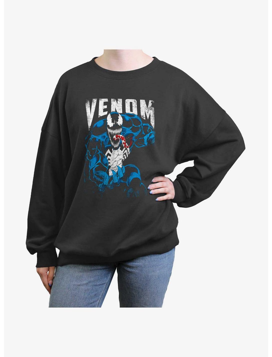 Marvel Venom Venom Grunge Girls Oversized Sweatshirt, CHARCOAL, hi-res