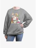 Disney Bambi Thumper Vintage Girls Oversized Sweatshirt, HEATHER GR, hi-res