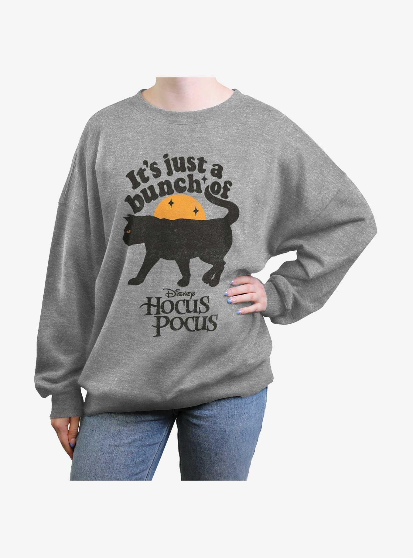 Disney Hocus Pocus Binx Cat A Bunch Of Hocus Pocus Girls Oversized Sweatshirt, HEATHER GR, hi-res