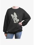 Disney Minnie Mouse Minnie Wink Girls Oversized Sweatshirt, CHARCOAL, hi-res