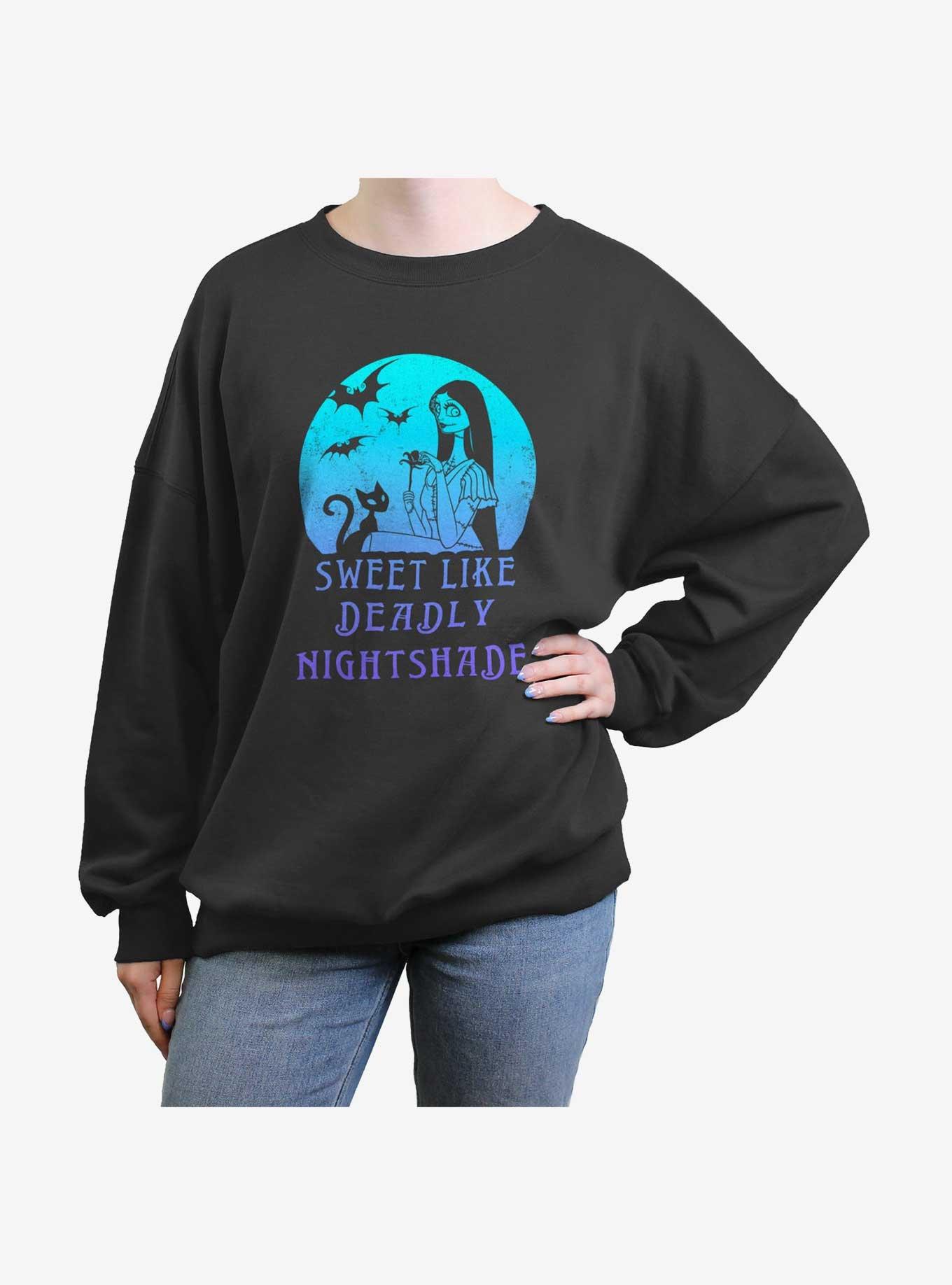 Disney The Nightmare Before Christmas Sally Sweet Like Deadly Nightshade Girls Oversized Sweatshirt, CHARCOAL, hi-res