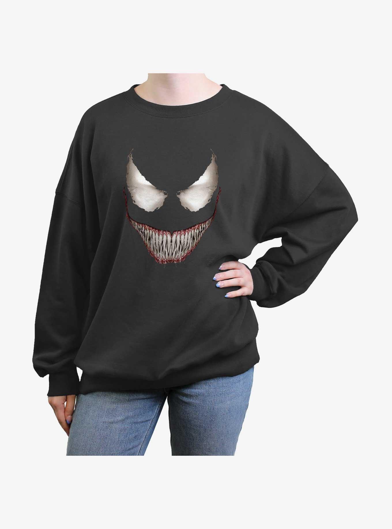 Marvel Venom Sinister Face Girls Oversized Sweatshirt, CHARCOAL, hi-res
