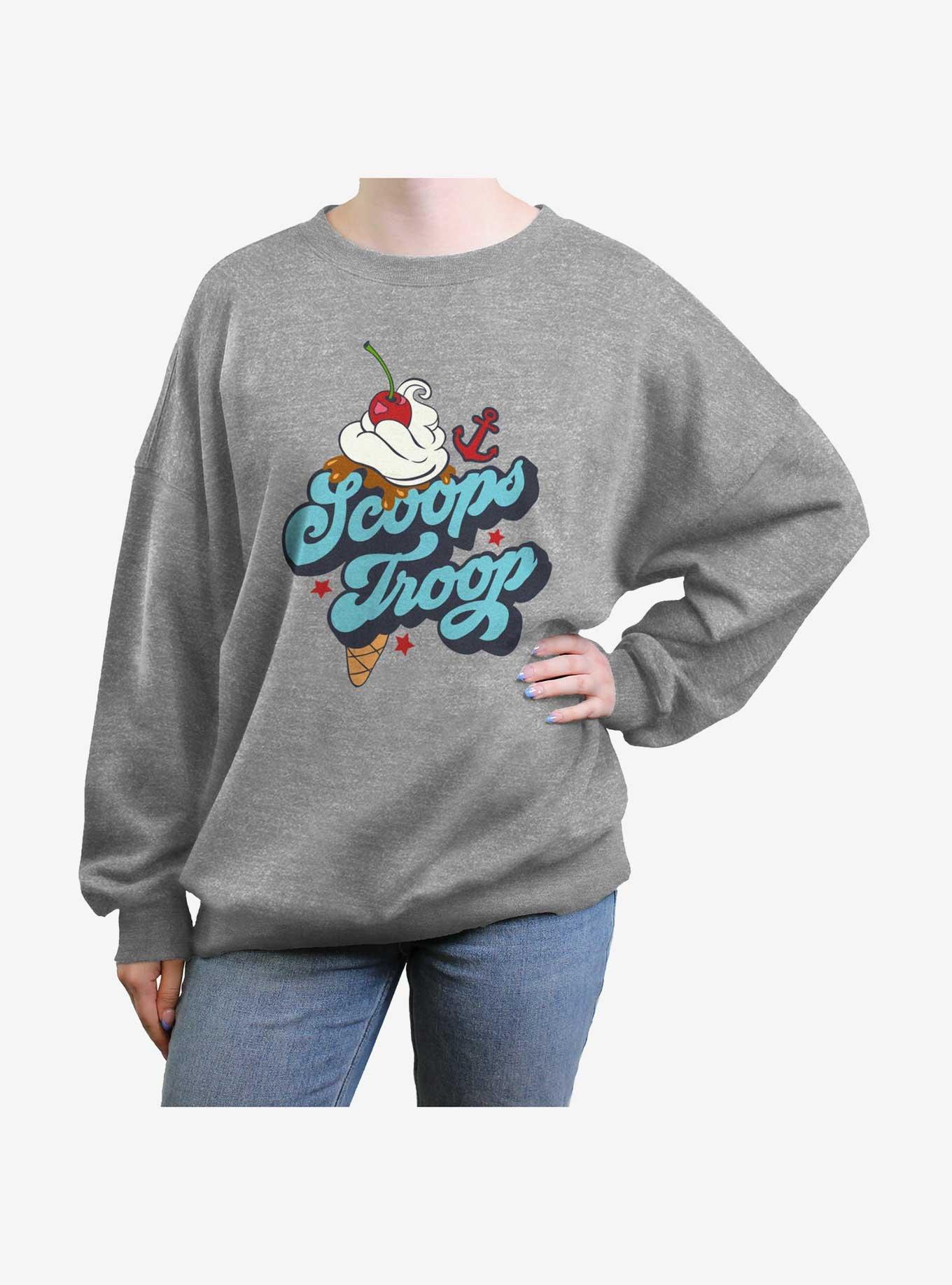 Stranger Things Scoops Troops Girls Oversized Sweatshirt, , hi-res