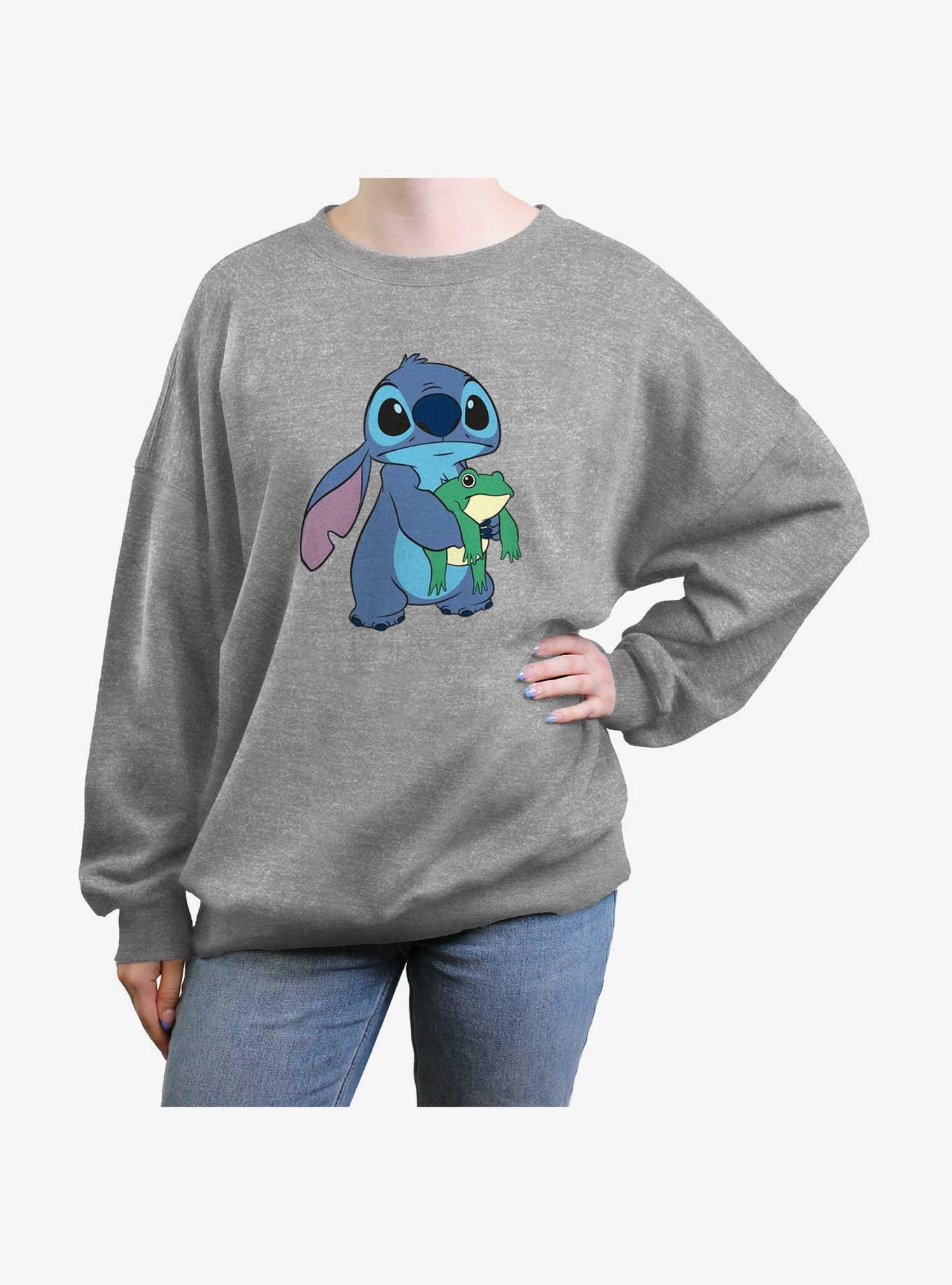 Disney Lilo Stitch Stitch Froggie Girls Oversized Sweatshirt