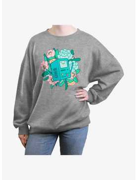Adventure Time BMO Flowers Girls Oversized Sweatshirt, , hi-res
