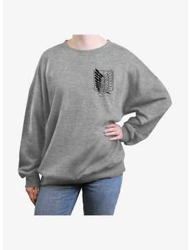 Attack On Titan Scout Regiment Pocket Logo Girls Oversized Sweatshirt, , hi-res