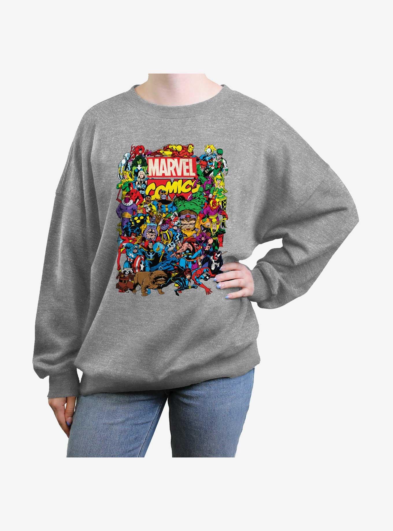 Marvel Entire Cast Womens Oversized Sweatshirt, , hi-res