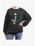 Disney Tinker-Bell Keyhole To Neverland Womens Oversized Sweatshirt, CHARCOAL, hi-res