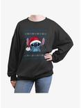 Disney Lilo & Stitch Santa Stitch Ugly Christmas Womens Oversized Sweatshirt, CHARCOAL, hi-res