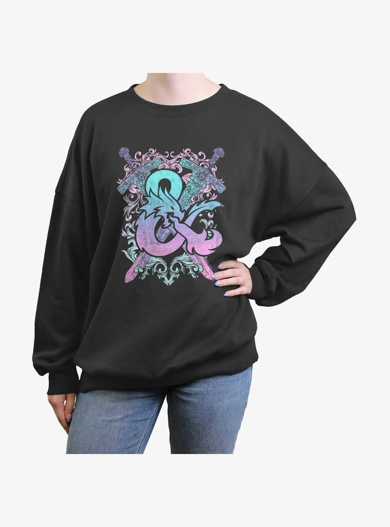 Dungeons amp Dragons Pastel Playable Womens Oversized Sweatshirt