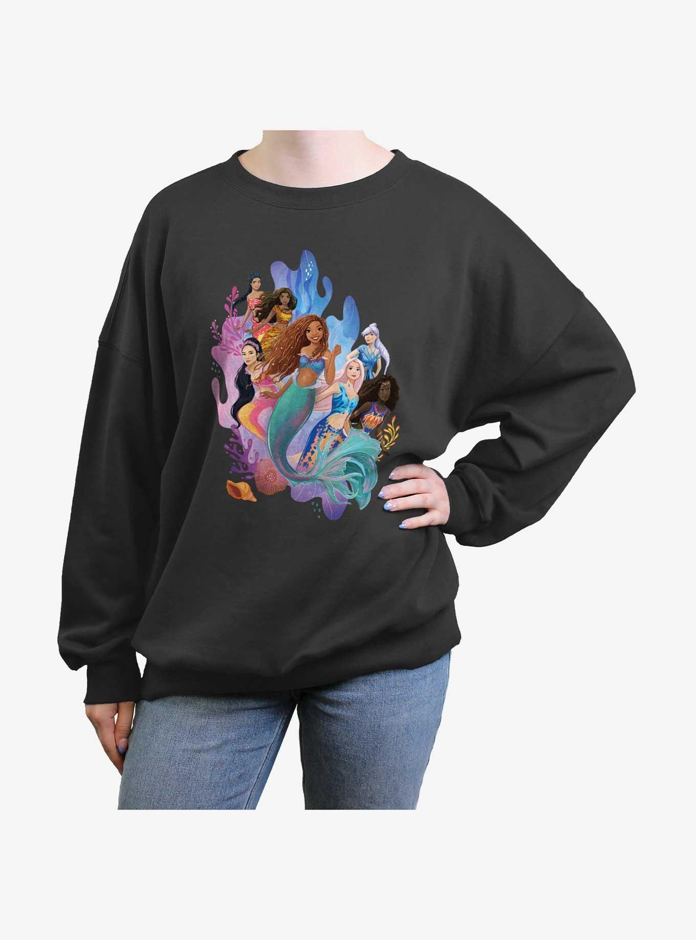 Disney The Little Mermaid Under The Sea Sisters Womens Oversized Sweatshirt