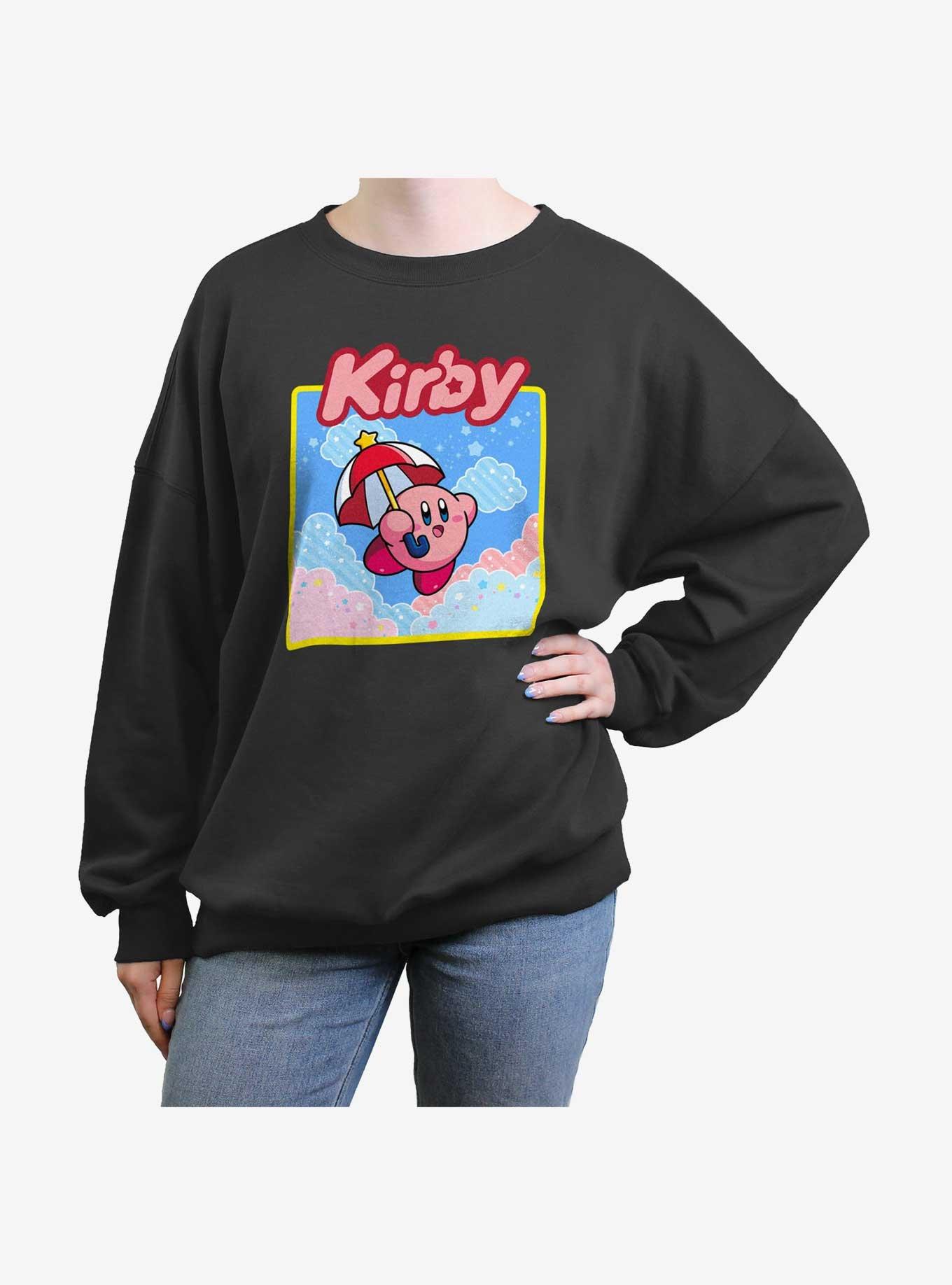 Kirby Starry Umbrella Womens Oversized Sweatshirt, , hi-res