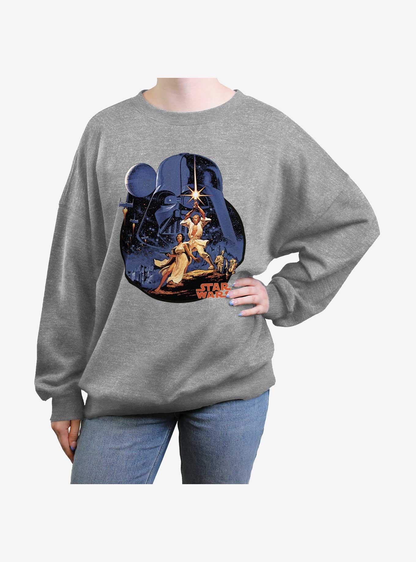 Star Wars Stellar Vintage Womens Oversized Sweatshirt, HEATHER GR, hi-res