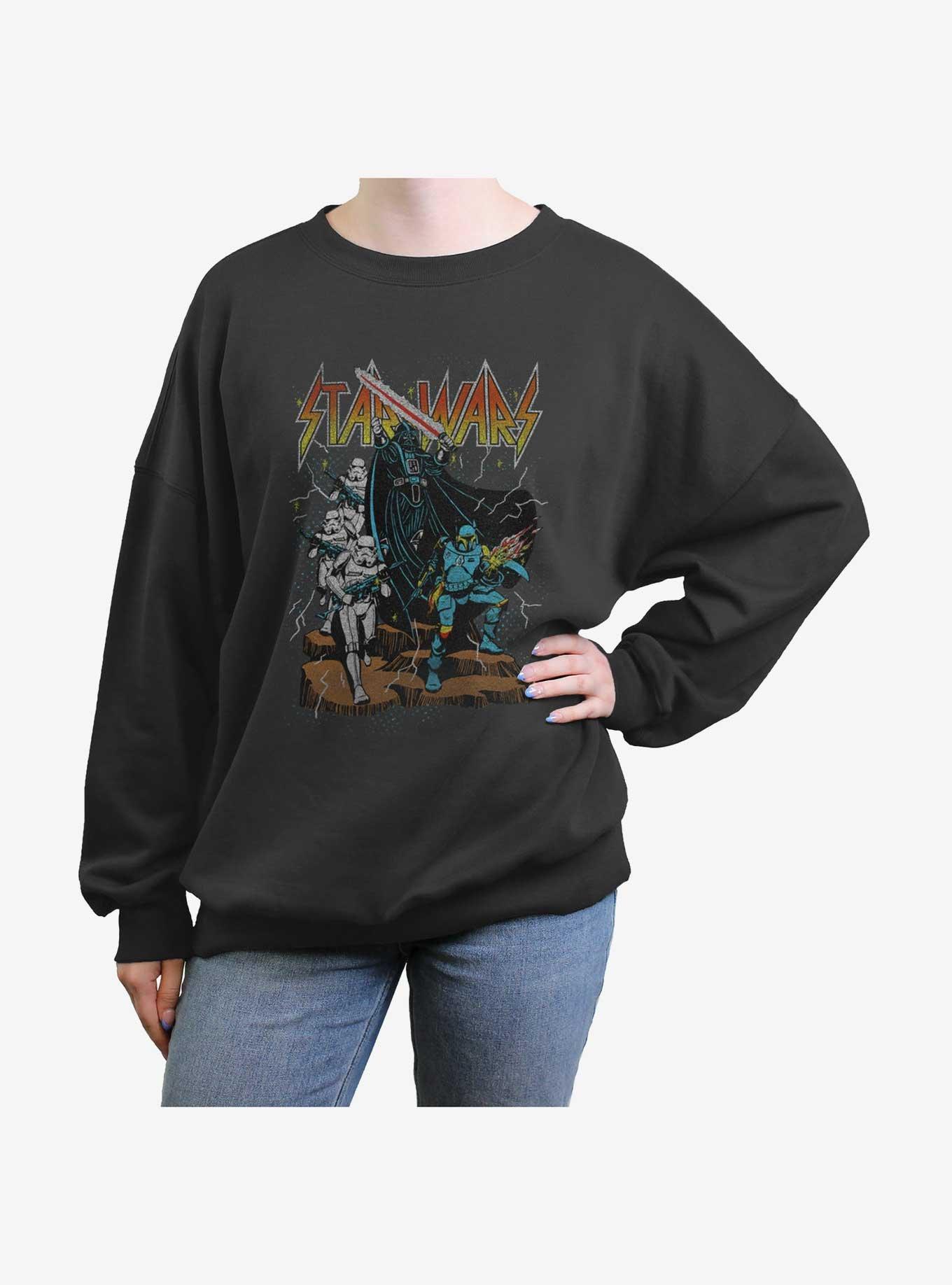 Star Wars Metal Wars Womens Oversized Sweatshirt, CHARCOAL, hi-res