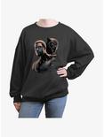 Marvel Black Panther King T'Challa Unmasked Womens Oversized Sweatshirt, CHARCOAL, hi-res