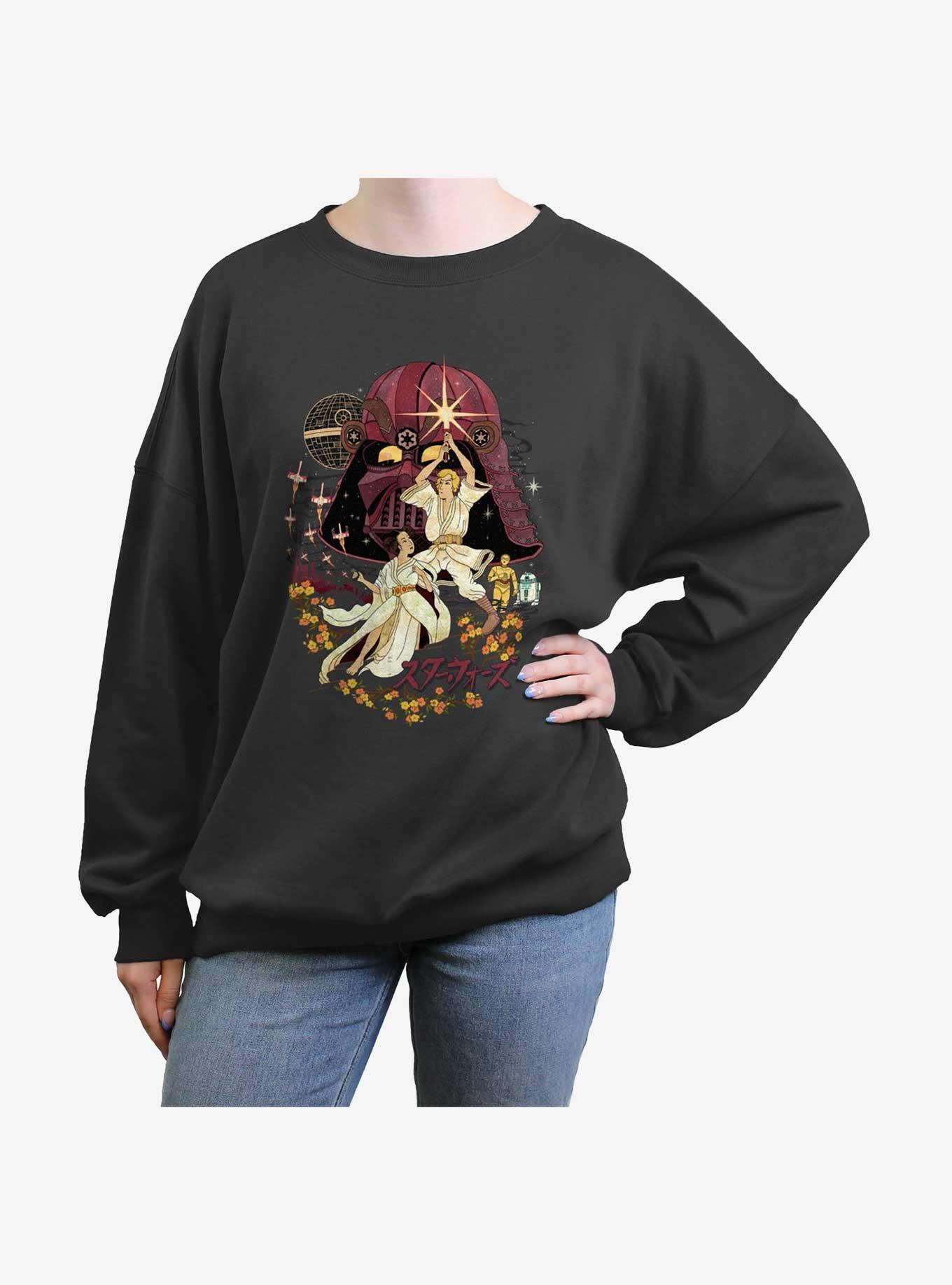 Star Wars Skywalker Family Japanese Art Style Poster Womens Oversized Sweatshirt, , hi-res