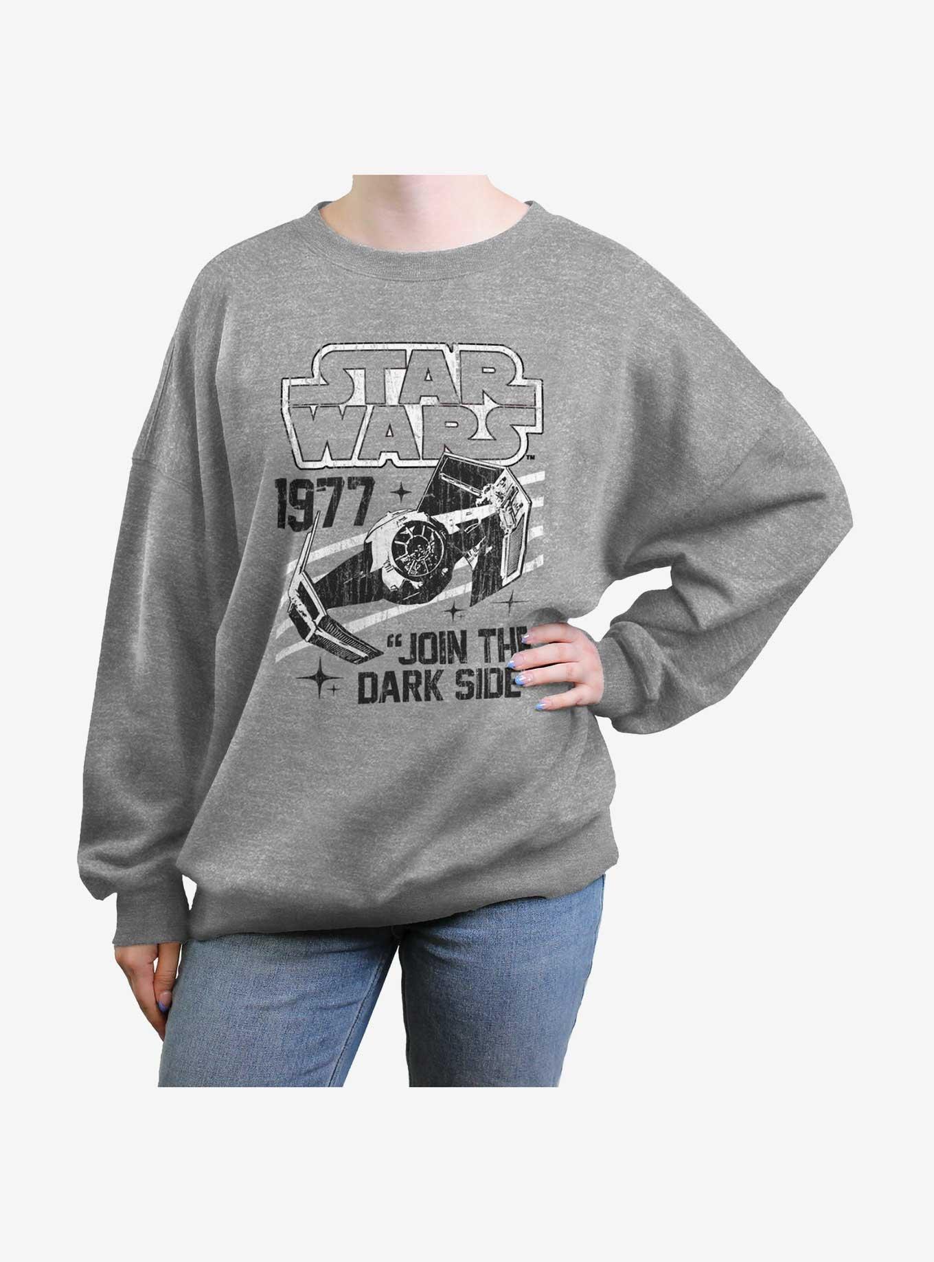 Star Wars Join The Dark Side Womens Oversized Sweatshirt, HEATHER GR, hi-res