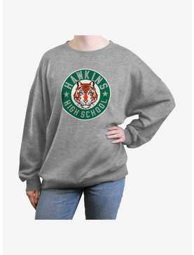 Stranger Things Hawkins High Tiger Emblem Womens Oversized Sweatshirt, , hi-res