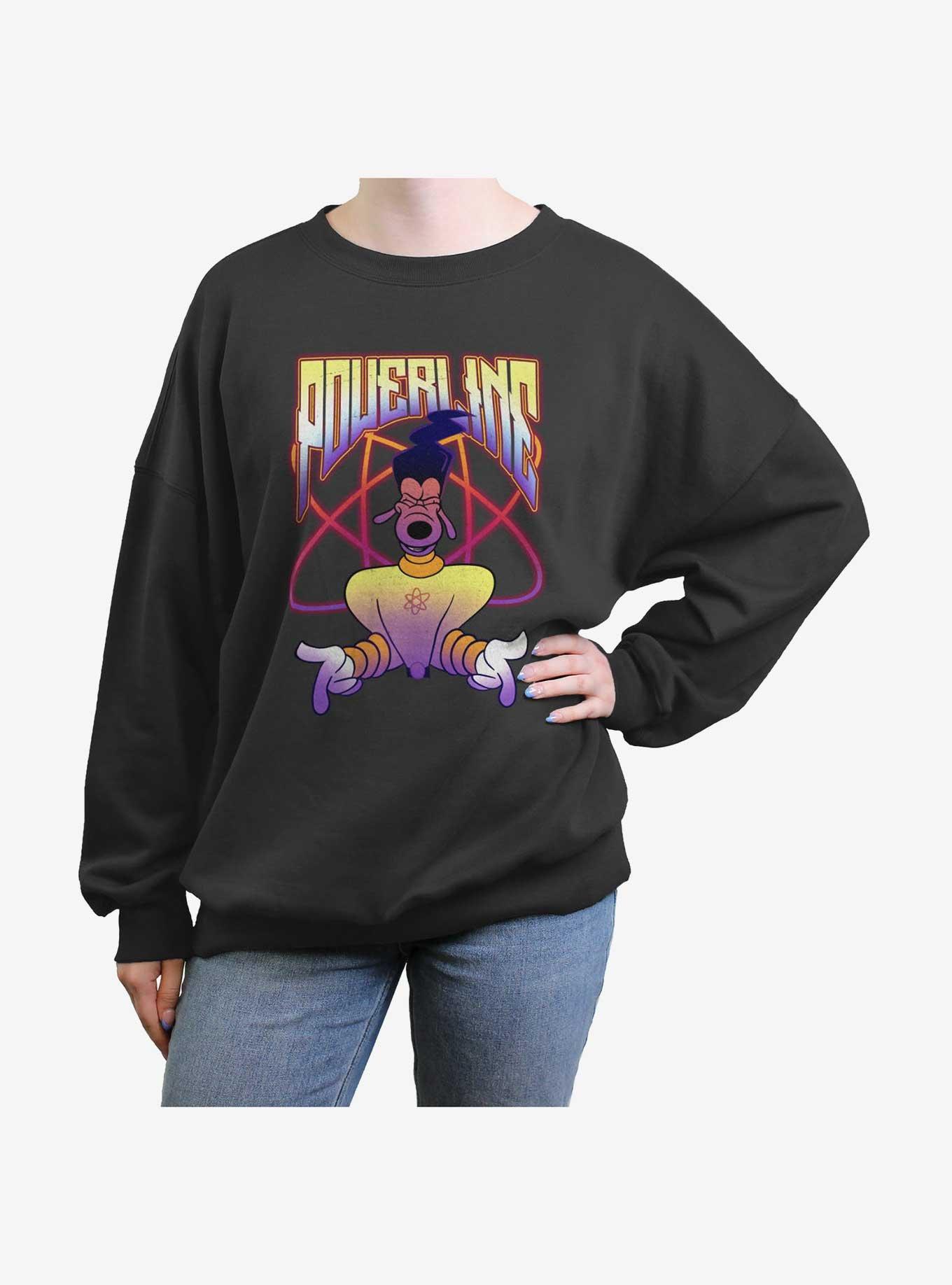 Disney Goofy Powerline Womens Oversized Sweatshirt, CHARCOAL, hi-res