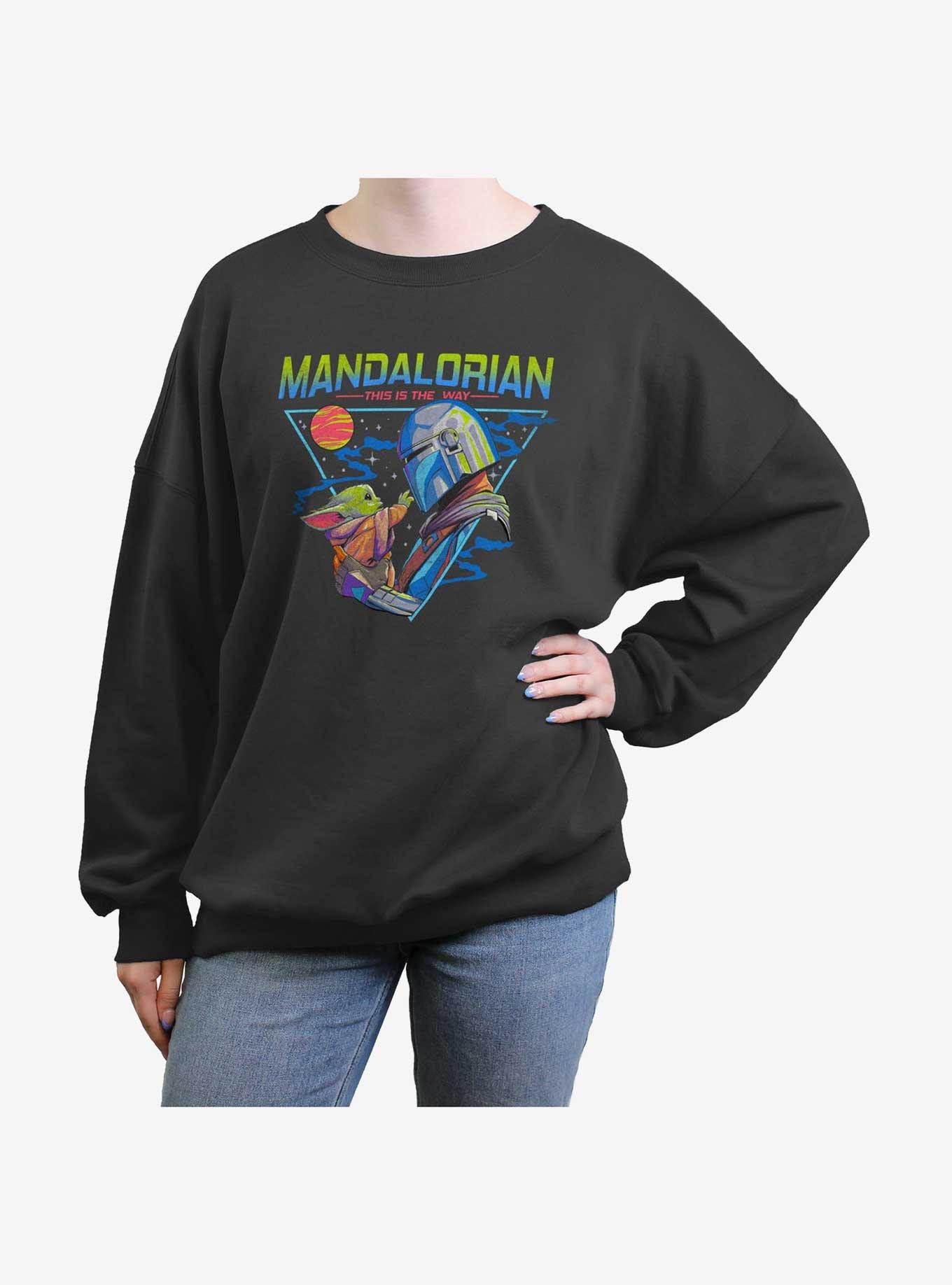 Star Wars The Mandalorian Grogu and Mando Triangle Womens Oversized Sweatshirt, , hi-res