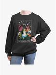 Disney Alice In Wonderland Cosmic Flowers Womens Oversized Sweatshirt, CHARCOAL, hi-res
