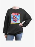 Kirby Starry Umbrella Womens Oversized Sweatshirt, CHARCOAL, hi-res