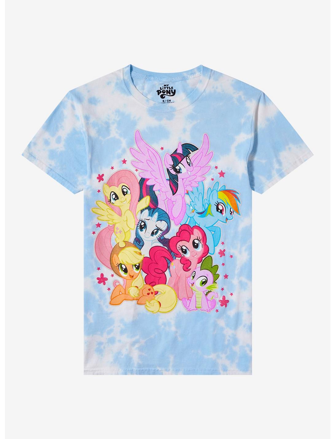 My Little Pony Characters Tie-Dye Boyfriend Fit Girls T-Shirt, MULTI, hi-res