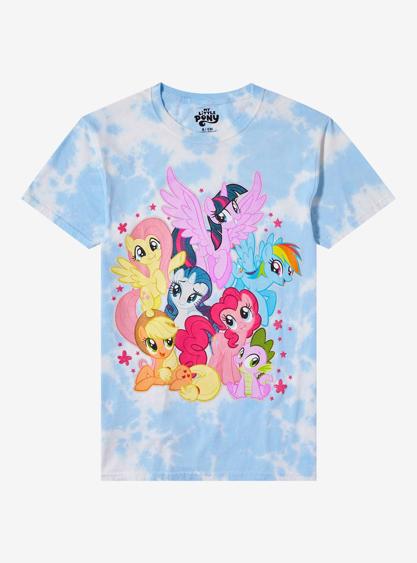 My Little Pony Characters Tie-Dye Boyfriend Fit Girls T-Shirt, MULTI, hi-res