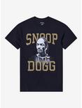 Snoop Dogg Portrait Gold Lettering Boyfriend Fit Girls T-Shirt, BLACK, hi-res