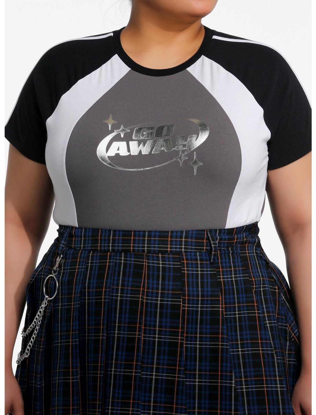 Sweet Society® Go Away Color-Block Girls Raglan T-Shirt Plus Size, BLACK, hi-res