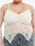 Thorn & Fable White Lace Butterfly Girls Cami Plus Size, , hi-res
