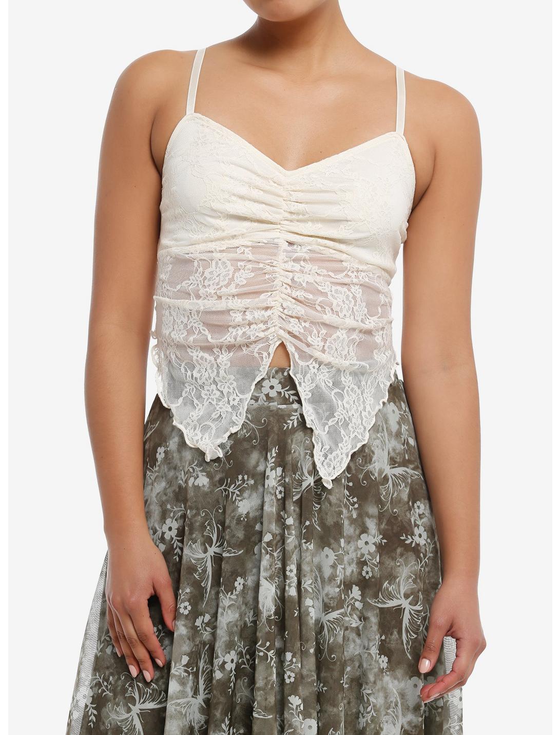 Thorn & Fable® White Lace Butterfly Girls Cami, , hi-res