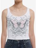 Social Collision® Butterfly Filigree Girls Tank Top, PINK, hi-res